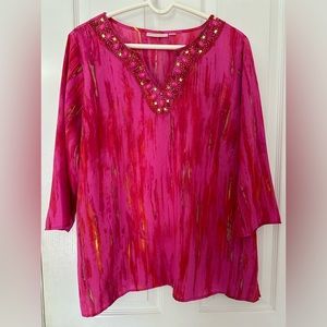 Woman’s Belle Kim Gravel beautiful blouse size large. EUC